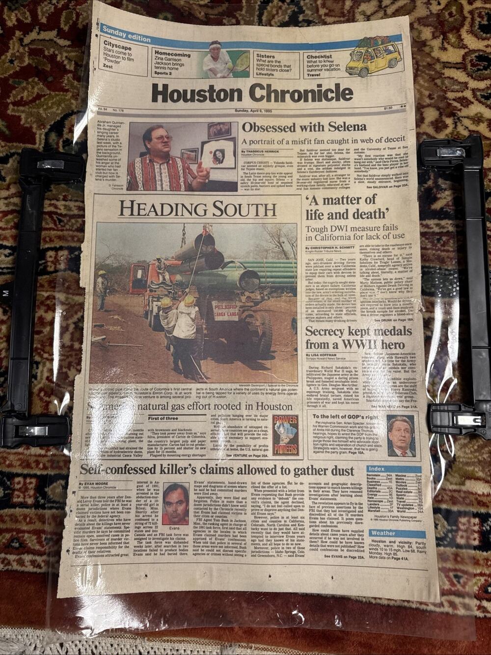 RARE Selena Quintanilla April 9, 1995 Houston Chronicle Newspaper Memorial
